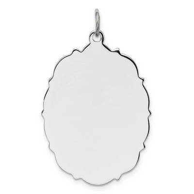Engraveable Polished Front/Satin Back Disc Charm Sterling Silver Rhodium-plated QM438, MPN: QM438, …