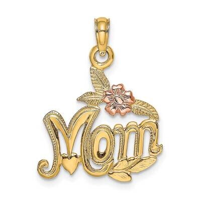 Polished Mom Flower Pendant 14k Two-tone Gold K4069, MPN: K4069, 637218076840
