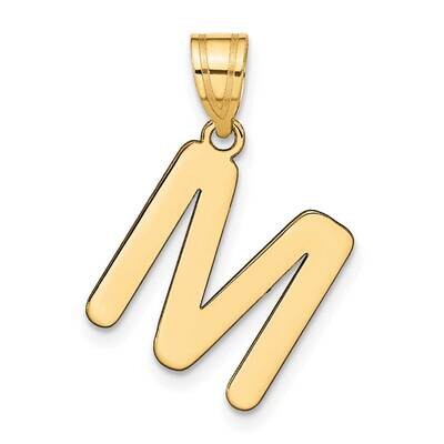 Bubble Letter M Initial Pendant 14k Gold Polished YC1441M, MPN: YC1441M, 196904088081
