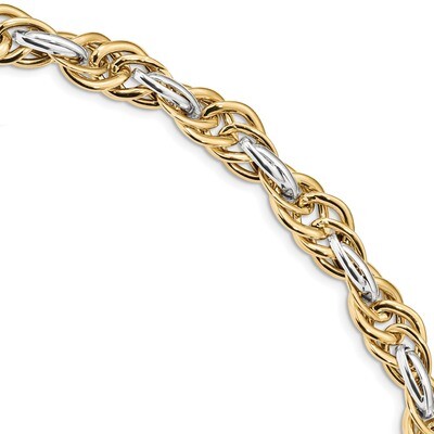 8.25 Inch Polished Fancy Link Bracelet 14k Two-Tone Gold SF2351-8.25, MPN: SF2351-8.25, 191101980947
