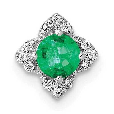 1/20Ct. Diamond &amp; .25 Emerald Chain Slide 14k White Gold PM4022-EM-005-WA, MPN: PM4022-EM-005-WA, 8…