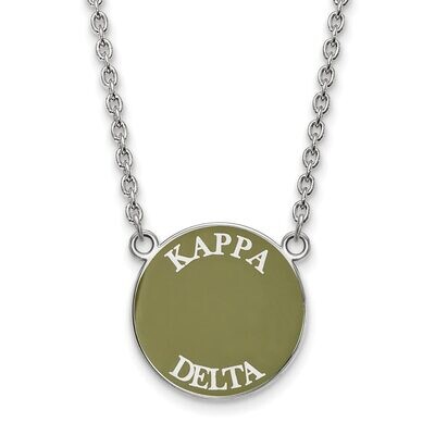 Kappa Delta Small Enameled Pendant with 18 Inch Chain Sterling Silver SS013KD-18, MPN: SS013KD-18, …