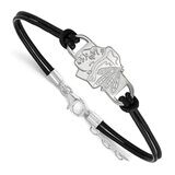 Chicago Blackhawks Leather Bracelet Small Center Sterling Silver SS020BLA-7, MPN: SS020BLA-7, 88677…