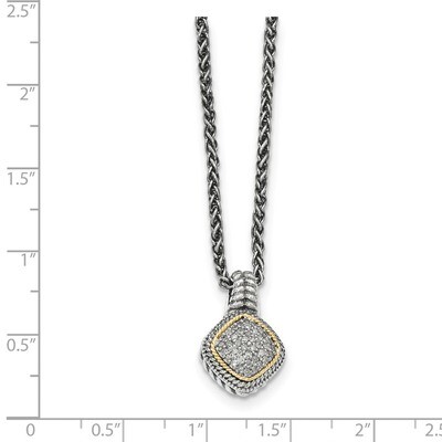 Diamond Necklace Sterling Silver &amp; 14k Gold QTC1180, MPN: QTC1180, 191101467226