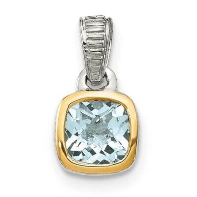 Aquamarine Pendant Sterling Silver with 14k Gold Accent QTC1700, MPN: QTC1700, 883957233932
