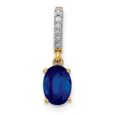 Oval 1.04 Sapphire Pendant 14k Gold Diamond PM5253-SA-003-YA, MPN: PM5253-SA-003-YA, 883957307541