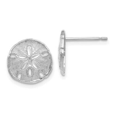 Sand Dollar Post Earrings 14k White Gold TE636W, MPN: TE636W, 637218123117