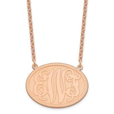 Large Brushed Monogram Necklace Sterling Silver Rose-plated XNA576RP, MPN: XNA576RP,