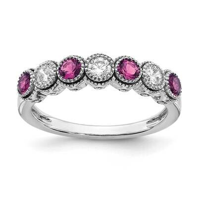 Created Pink Sapphire Ring 14k White Gold Lab Grown Diamond RM7505-CPS-050-WLG, MPN: RM7505-CPS-050…