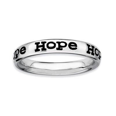 Enameled Hope Ring Sterling Silver Polished QSK101-10, MPN: QSK101-10, 886774209098