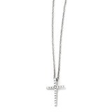 Cross 18 Inch. Necklace Sterling Silver Synthetic Diamond QCM881-18, MPN: QCM881-18, 191101793752