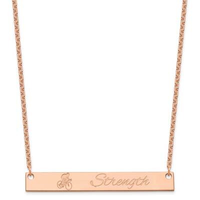 Large Customized Bar Necklace Sterling Silver Rose-plated XNA1042RP, MPN: XNA1042RP,