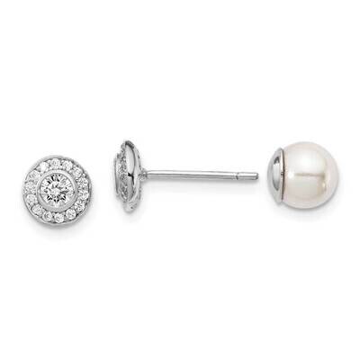 MOP BeaDiamond-cutZ Reversible Post Earrings Sterling Silver Rhodium Plated QE15272, MPN: QE15272, …