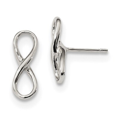 Infinity Knot Post Earrings Sterling Silver Polished QE13467, MPN: QE13467, 191101232671