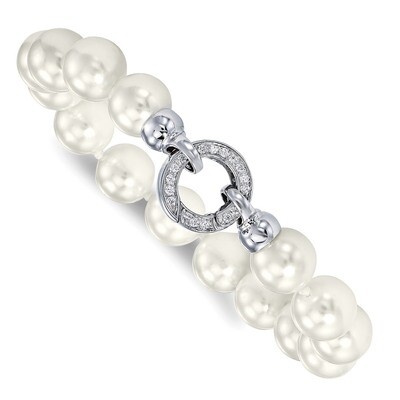 10-11Mm White Shell Bead Fancy Bracelet Sterling Silver QMJB100W-7.5, MPN: QMJB100W-7.5, 8867742931…