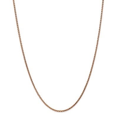 20 Inch 1.8mm Solid Diamond -cut Spiga Chain 14k Rose Gold RSC37-20, MPN: RSC37-20, 886774613956