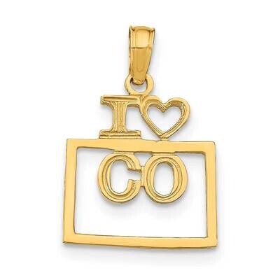 Colorado State Pendant 14k Gold Solid D1153, MPN: D1153,