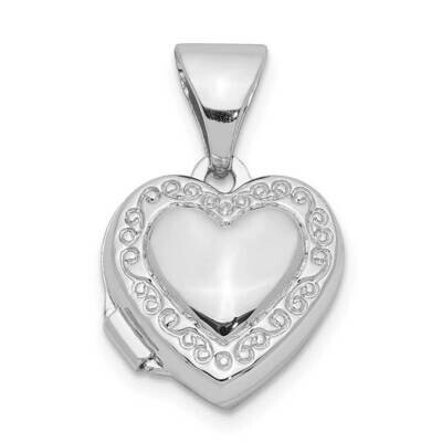 10mm Heart Locket Sterling Silver Rhodium-plated QLS910, MPN: QLS910, 886774024837