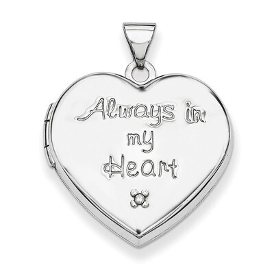 Heart with Diamond Locket Sterling Silver Rhodium-plated QLS602, MPN: QLS602, 886774638768