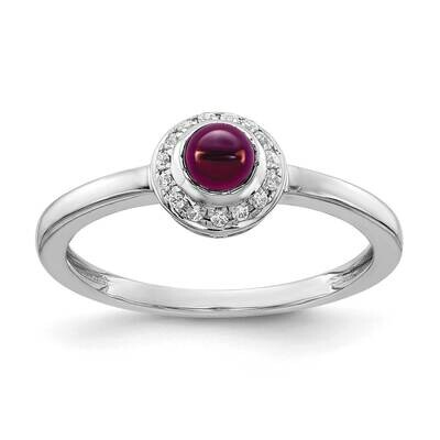 Cabochon Rhodolite Garnet Ring 14k White Gold Diamond RM4030-RG-025-WA, MPN: RM4030-RG-025-WA, 8839…
