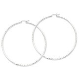 Satin Hoop Earrings Sterling Silver Rhodium-plated Polished QE4427, MPN: QE4427, 883957930473