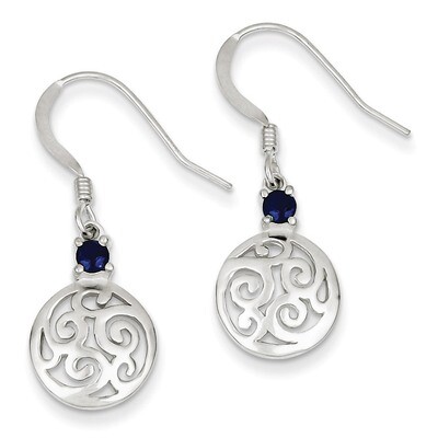 Iolite Round Polished Filigree Dangle Earrings Sterling Silver QE7140, MPN: QE7140, 886774761077