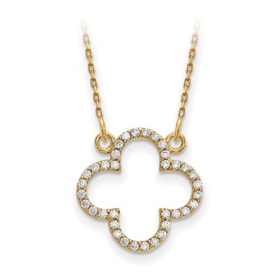 Small Diamond Quatrefoil Design Necklace 14k Gold XP5050A, MPN: XP5050A, 883957132402