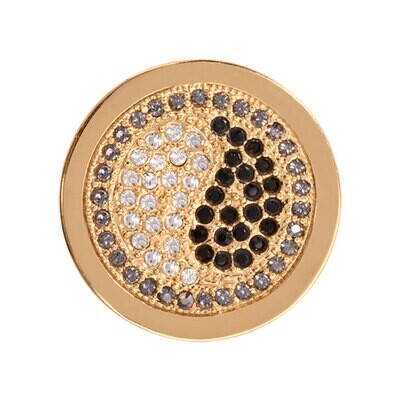 Nikki Lissoni Sparkling Yin Yang Gold Plated 23mm Coin C1154GS, MPN: C1154GS, 8718627463086