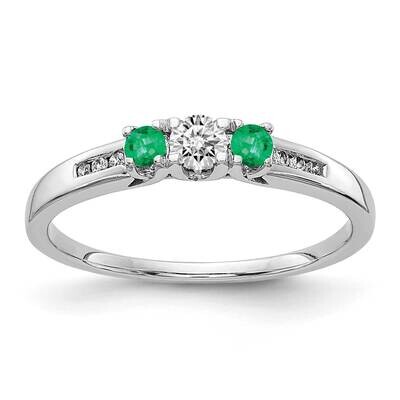 Emerald Ring 14k White Gold Diamond RM5750-EM-016-WA, MPN: RM5750-EM-016-WA, 883957573731