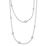 2In. Ext. CZ Station Layered Necklace Sterling Silver Rhodium-Plated QG5312-16, MPN: QG5312-16, 883…