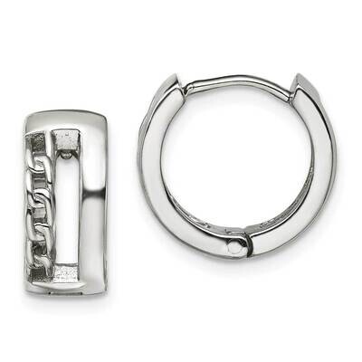 6.50mm Huggie Hinged Hoop Earrings Stainless Steel Polished SRE1530, MPN: SRE1530, 191101867040