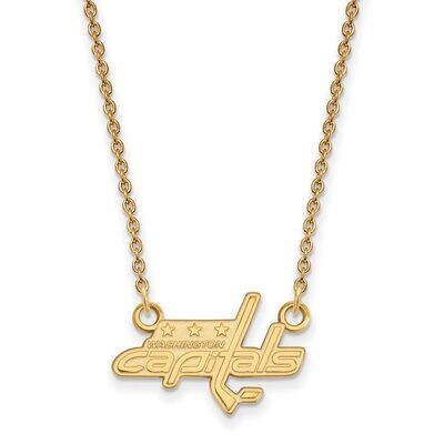 Washington Capitals Small Pendant with Chain Necklace 14k Yellow Gold 4Y012CAP-18, MPN: 4Y012CAP-18…