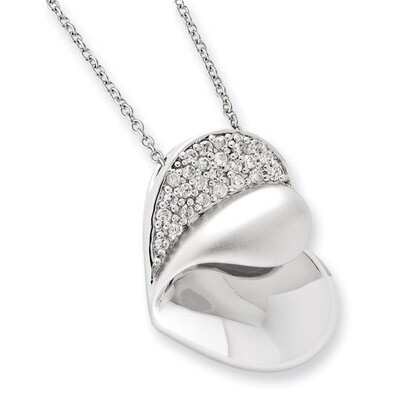 Glimpse of my Heart 18 Inch Heart Necklace Sterling Silver with Diamonds QSX470, MPN: QSX470, 88677…