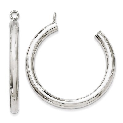 Tube Hoop Earring Jackets 14k White Gold Polished XWJ7, MPN: XWJ7, 886774133850
