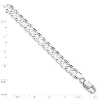 22 Inch 8.0mm Concave Beveled Curb Chain Sterling Silver QCBC200-22, MPN: QCBC200-22, 883957952710