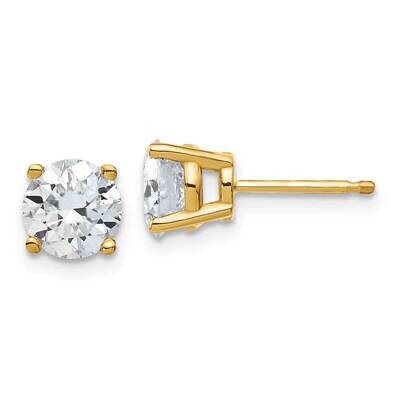 2ct. 6.5mm Round D E F Pure Light Moissanite Earrings 14k Gold YG324-10MP, MPN: YG324-10MP, 1911010…