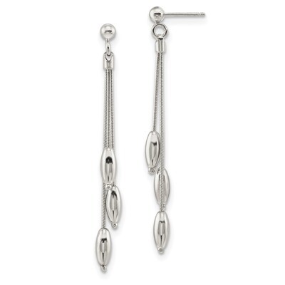 Dangle Post Earrings Sterling Silver Rhodium-plated Polished QE13058, MPN: QE13058, 883957950167