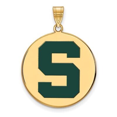 Michigan State University x-Large Enamel Disc Pendant Gold-plated Silver GP074MIS, MPN: GP074MIS, 8…