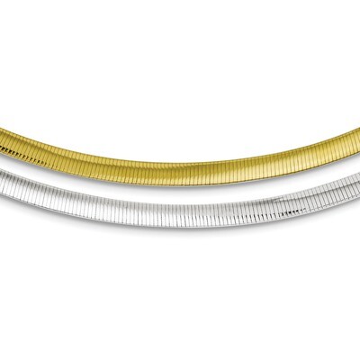 16 Inch Flash Gold-plate Reversible 5.75mm Cubetto Necklace Sterling Silver QUF48-16, MPN: QUF48-16…