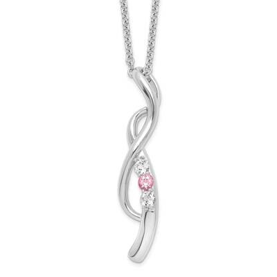 Survivor Clear Pink Swarovski Topaz Drop Of Faith Necklace 10k White Gold 10SV212W-16, MPN: SV212SS…