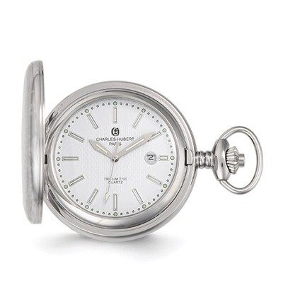 Charles Hubert Hunter Case Tritium Quartz Pocket Watch Stainless Steel XWA5567, MPN: XWA5567, 84887…