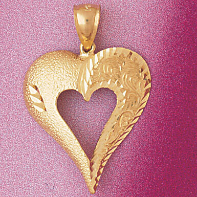 Dazzlers Jewelry Heart Pendant Necklace Charm Bracelet in Yellow, White or Rose Gold 4035, MPN: DZ-…
