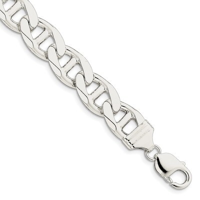 9 Inch 13.5mm Flat Anchor Chain Sterling Silver QFAN350-9, MPN: QFAN350-9, 883957933573