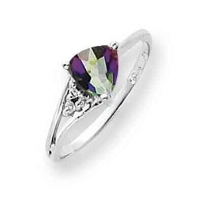 6mm Fire Topaz Diamond Ring 14k White Gold Y4745FT_AA, MPN: Y4745FT_AA, 883957604947