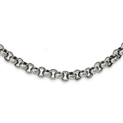 Textured Link 24 Inch Necklace Stainless Steel Polished SRN2320-24 by Chisel, MPN: SRN2320-24, 1911…
