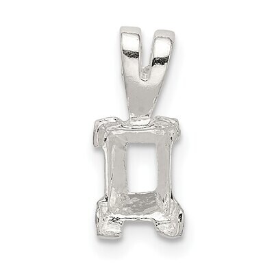 Emerald 4 x 2mm V-End Fixed Bail Pendant Setting Sterling Silver SS3258, MPN: SS3258,