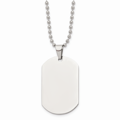Dog Tag Pendant Necklace Stainless Steel Polished SRN897-24 by Chisel, MPN: SRN897-24, 886774672793