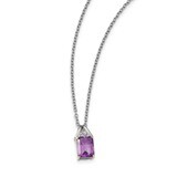 Amethyst and Diamond Necklace Sterling Silver &amp; 14k Gold QG2721-18, MPN: QG2721-18, 685146726696