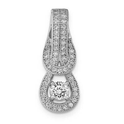 Sterling Silver Rhodium-plated CZ Love Knot Pendant QMP1508