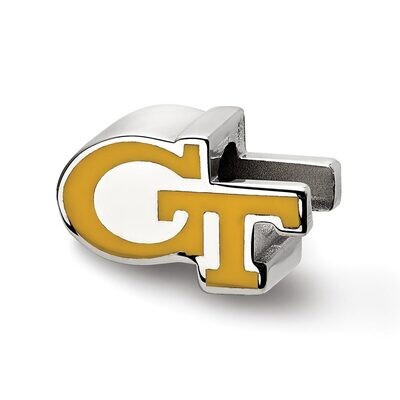 Georgia Institute of Technology GT Enameled Logo Bead Sterling Silver SS500GT, MPN: SS500GT, 810680…